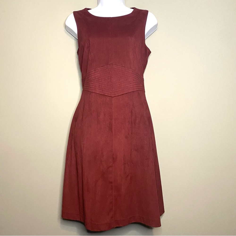 Eva Mendes by New York and Company Burgundy Faux Suede Dress
